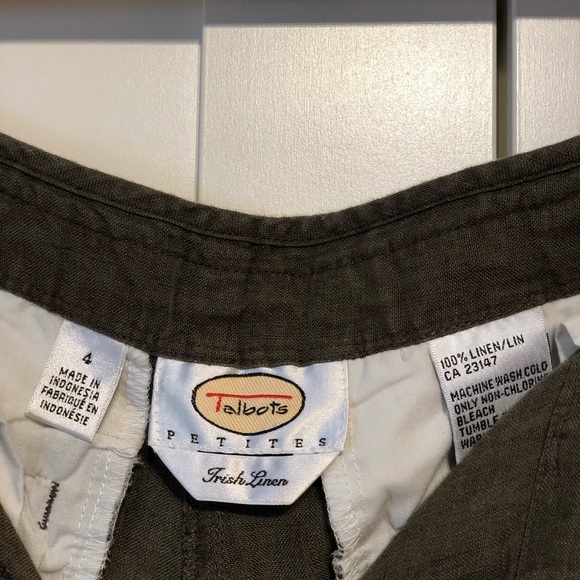 🌟SOLD Talbots linen crop pants. Brown color. Size 4P - Picture 3 of 4